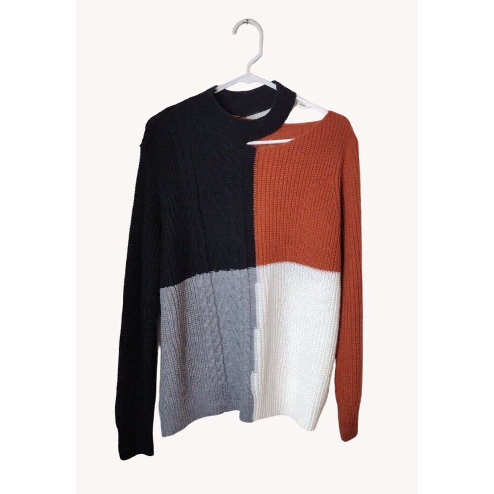 Mainstrip Sweater Knit Womens Small Color Block